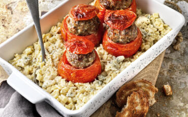 Tomates farcies et crozets au gorgonzola